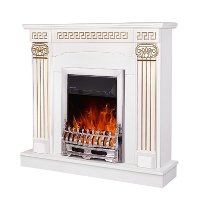 Kominek elektryczny Calisto & Galileo silver, Art Flame, 1020x1100x300 mm, 2000W, Termostat, 5 poziomów intensywności płomienia, Timer