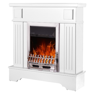 Kominek elektryczny Marina extra & Galileo silver, Art Flame, 1092x1034x300 mm, 2000W, Termostat, 5 poziomów intensywności płomienia, Timer