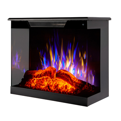 Wbudowany kominek elektryczny 3D Flamora, Art Flame, 519x610x305 mm, 1500W, 6 kolorów płomienia, termostat, 5 poziomów intensywności płomienia