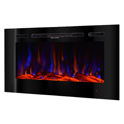 Kominek elektryczny do wbudowania i montażu na ścianie Beverly, Art Flame, 544x1016x140 mm, 1500W, 3 kolory płomienia, 5 poziomów intensywności płomienia, Pola i kryształy