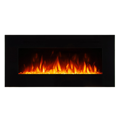 Elektryczny kominek ścienny Pebble, Art Flame, 508x1067x120 mm, 1500W, 10 kolorów podświetlenia, 5 poziomów intensywności płomienia, Timer