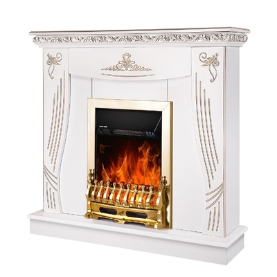 Kominek elektryczny Napoli & Galileo gold, Art Flame, 1035x1100x300 mm, 2000W, Termostat, 5 poziomów intensywności płomienia, Timer