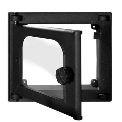 Drzwiczki do pieca K 301, 310×270 mm, Żeliwo, Odporność 700–950℃, Obrotowe otwieranie