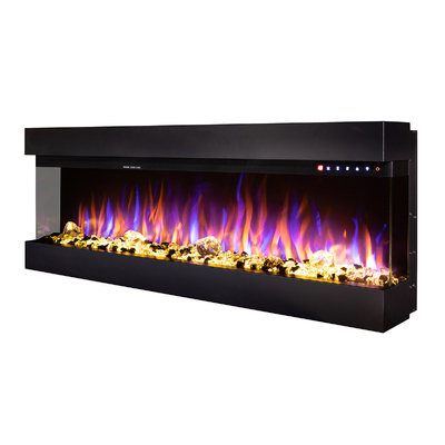 Kominek elektryczny do wbudowania i montażu na ścianie 3D Dalas maxi, Art Flame, 484x1270x200 mm, 1500W, 30 kombinacji kolorystycznych, Termostat, Pola i kryształy