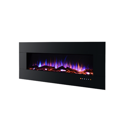 Kominek elektryczny do wbudowania i montażu na ścianie Edvance, Art Flame, 520x1270x112 mm, 1500W, 3 kolory płomienia, Bluetooth, 5 poziomów intensywności płomienia