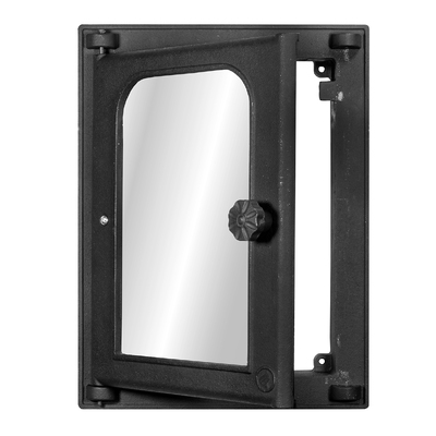 Drzwiczki do pieca K 403, 310×410 mm, Żeliwo, Odporność 700–950℃, Obrotowe otwieranie