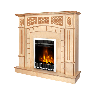 Kominek elektryczny Amsterdam wood & Gala silver, Art Flame, 1120x1150x300 mm, 2000W, Termostat, 5 poziomów intensywności płomienia, Timer