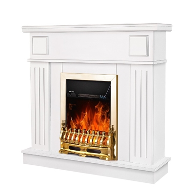 Kominek elektryczny Marina & Galileo gold, Art Flame, 997x1034x270 mm, 2000W, Termostat, 5 poziomów intensywności płomienia, Timer