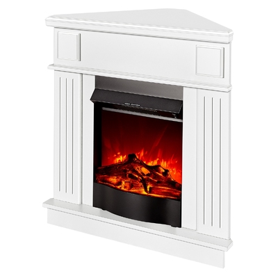 Kominek elektryczny narożny Marina & Corsica, Art Flame, 1000x1000x500 mm, 1500W, 2 stopnie grzania, 5 poziomów intensywności płomienia, Przycisk zasilania