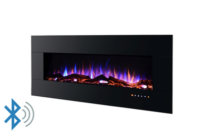 Kominek elektryczny do wbudowania i montażu na ścianie Edvance, Art Flame, 520x1270x112 mm, 1500W, 3 kolory płomienia, Bluetooth, 5 poziomów intensywności płomienia