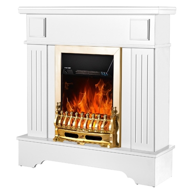Kominek elektryczny Marina extra & Galileo gold, Art Flame, 1092x1034x300 mm, 2000W, Termostat, 5 poziomów intensywności płomienia, Timer