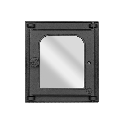 Drzwiczki do pieca K 302, 310×340 mm, Żeliwo, Odporność 700–950℃, Obrotowe otwieranie