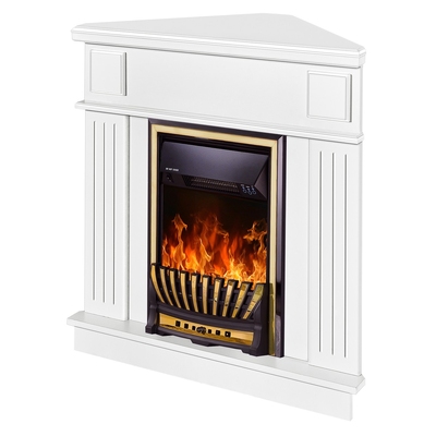 Kominek elektryczny narożny Marina & Meridian, Art Flame, 1000x1000x500 mm, 2000W, Termostat, 5 poziomów intensywności płomienia, Timer