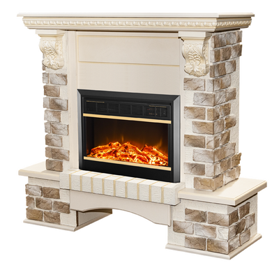 Kominek elektryczny Topaz & Mars, Art Flame, 1090x1100x330 mm, 1500W, 2 stopnie grzania, 5 poziomów intensywności płomienia, Timer